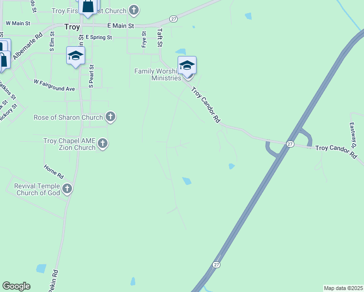 map of restaurants, bars, coffee shops, grocery stores, and more near 211 Roslyn Road in Troy