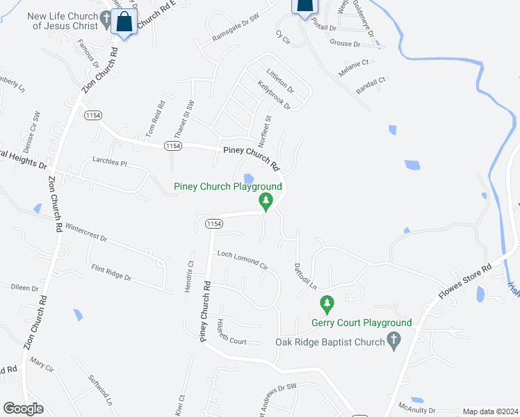 map of restaurants, bars, coffee shops, grocery stores, and more near 966 Piney Church Road in Concord