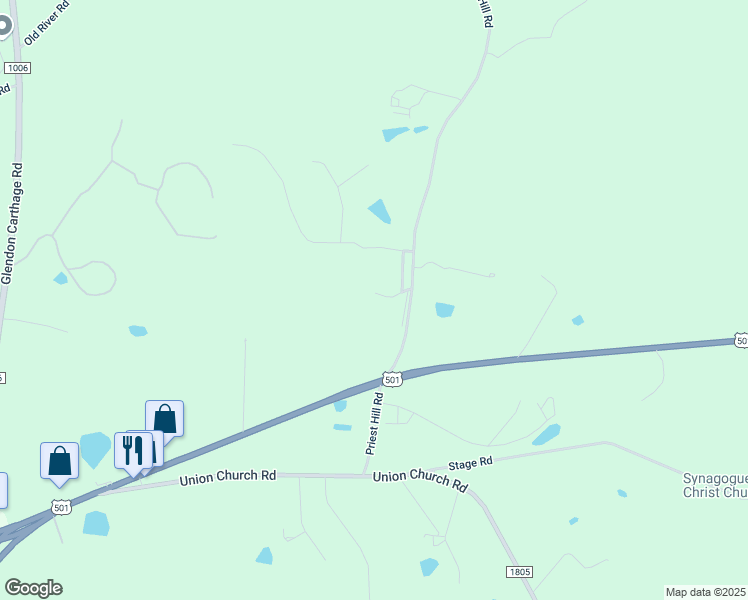 map of restaurants, bars, coffee shops, grocery stores, and more near 142 Emily Street in Carthage