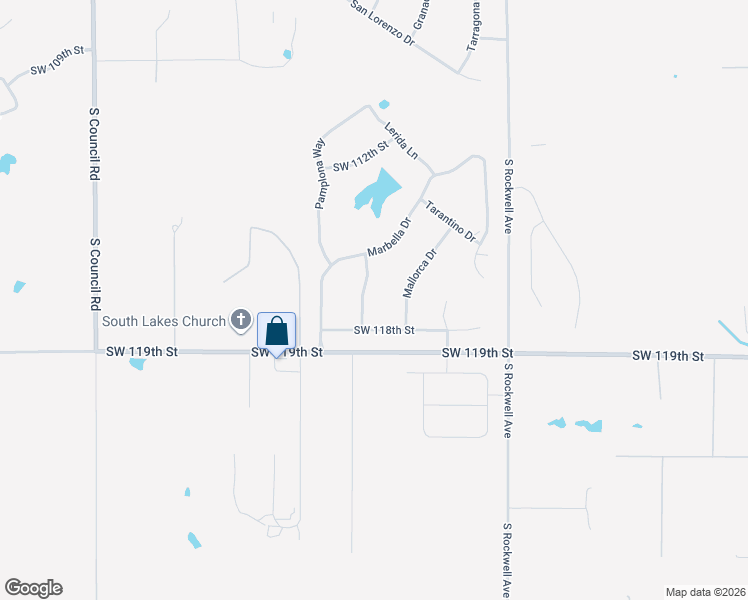 map of restaurants, bars, coffee shops, grocery stores, and more near 11717 Mallorca Drive in Oklahoma City