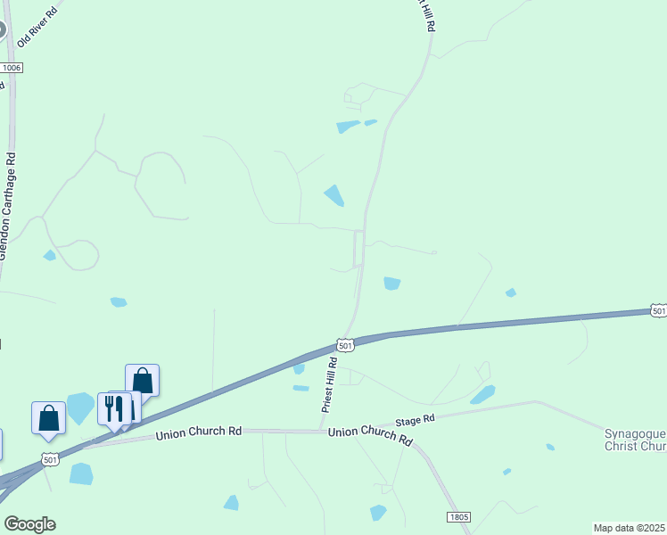 map of restaurants, bars, coffee shops, grocery stores, and more near 142 Emily Street in Carthage