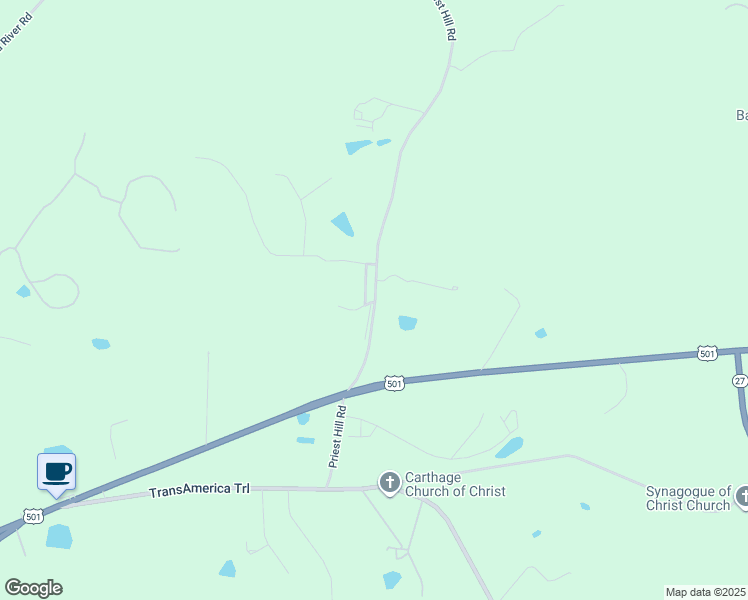 map of restaurants, bars, coffee shops, grocery stores, and more near 111 Amanda Drive in Carthage