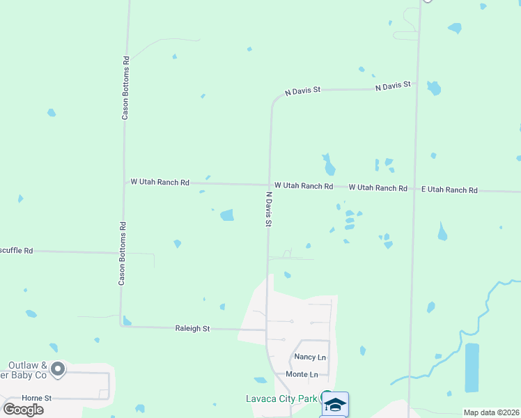 map of restaurants, bars, coffee shops, grocery stores, and more near 2215 North Davis Street in Lavaca