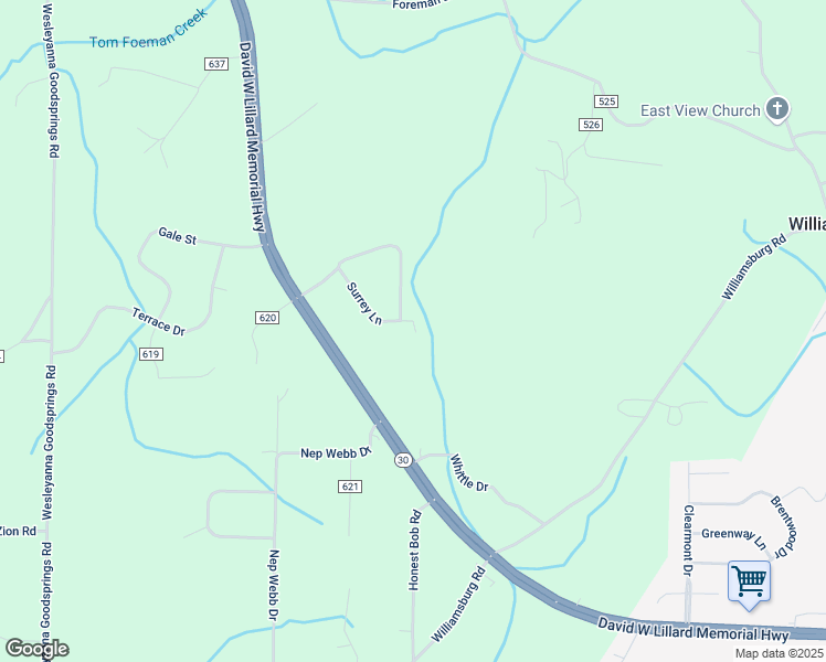 map of restaurants, bars, coffee shops, grocery stores, and more near 140 County Road 531 in Etowah