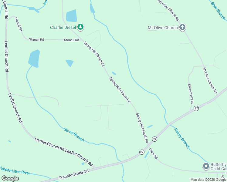 map of restaurants, bars, coffee shops, grocery stores, and more near 553-557 Spring Hill Church Road in Lillington