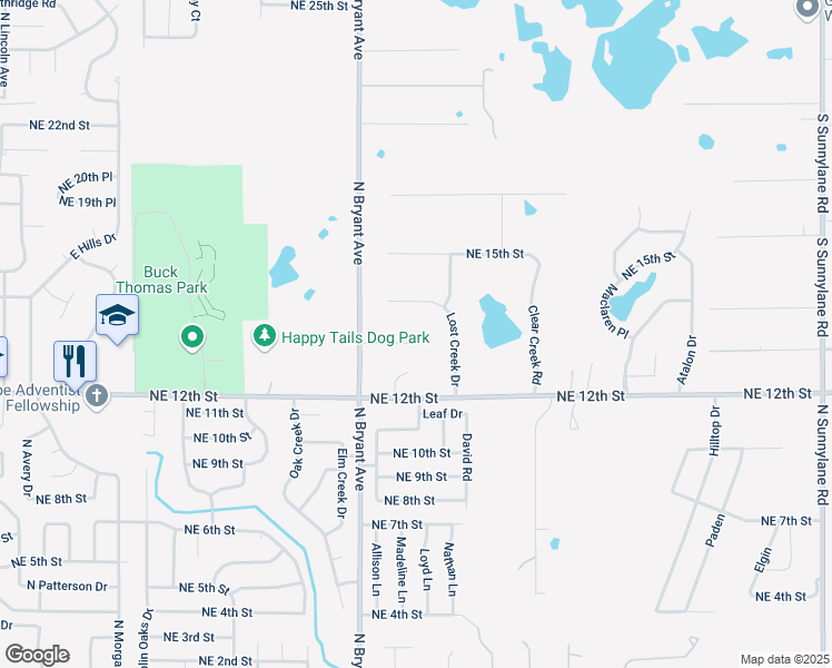 map of restaurants, bars, coffee shops, grocery stores, and more near 2137 Northeast 13th Street in Moore