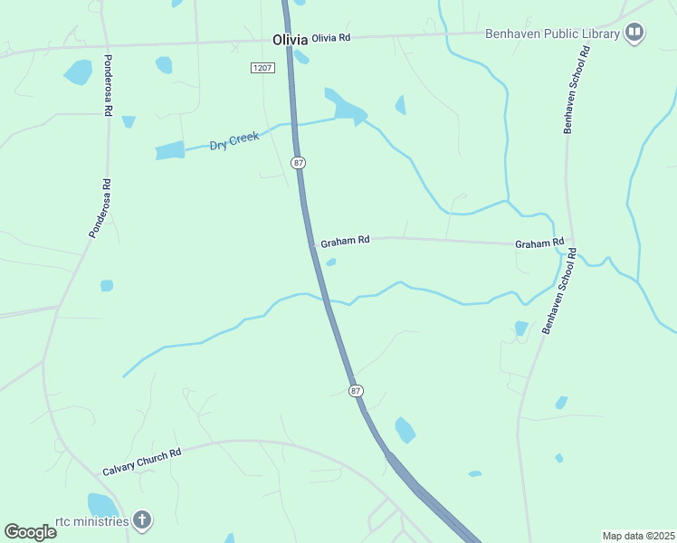 map of restaurants, bars, coffee shops, grocery stores, and more near 3166 North Carolina 87 in Sanford