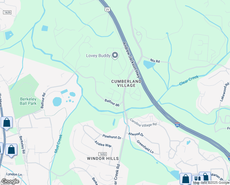 map of restaurants, bars, coffee shops, grocery stores, and more near 211 Cranbrook Circle in Hendersonville