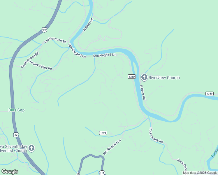 map of restaurants, bars, coffee shops, grocery stores, and more near 19 Moonlight Drive in Sylva