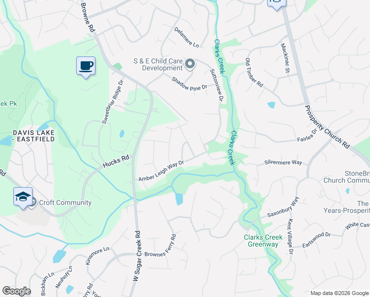 map of restaurants, bars, coffee shops, grocery stores, and more near 3111 Ewert Cut Lane in Charlotte