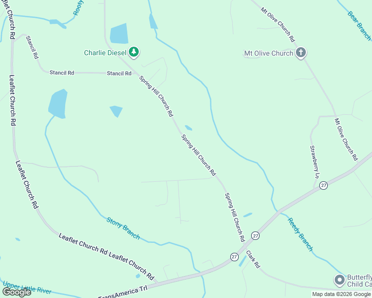 map of restaurants, bars, coffee shops, grocery stores, and more near 553 Spring Hill Church Road in Lillington