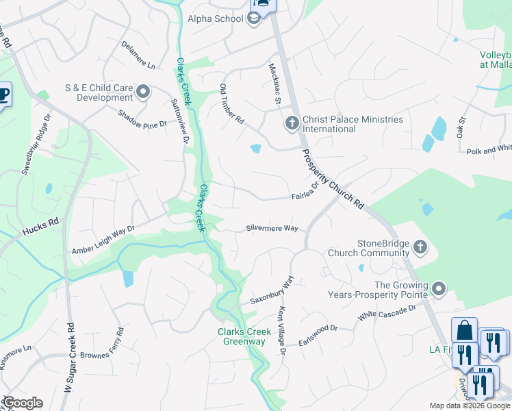 map of restaurants, bars, coffee shops, grocery stores, and more near in Charlotte