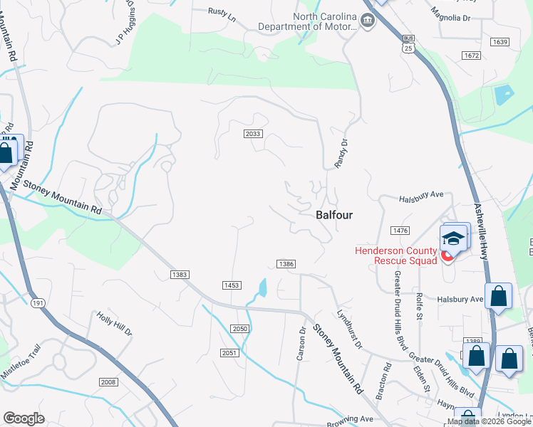 map of restaurants, bars, coffee shops, grocery stores, and more near 703 Ciccone Drive in Hendersonville