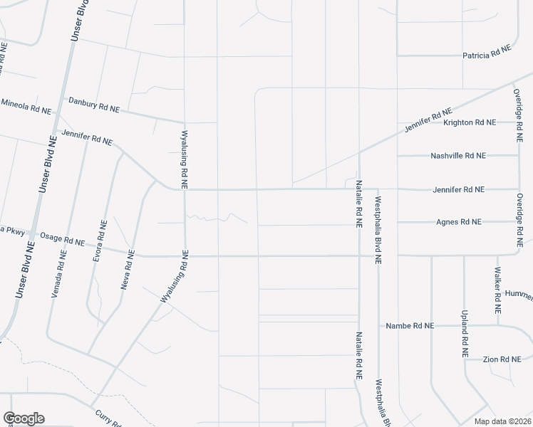 map of restaurants, bars, coffee shops, grocery stores, and more near Jennifer Road Northeast in Rio Rancho