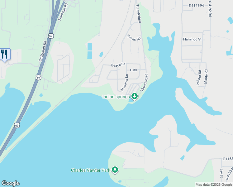 map of restaurants, bars, coffee shops, grocery stores, and more near 114680 South 4185 Road in Eufaula