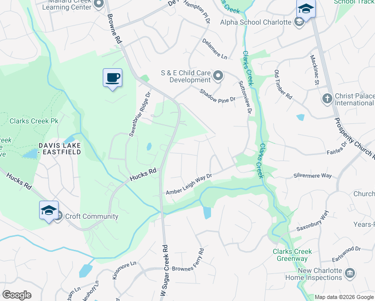 map of restaurants, bars, coffee shops, grocery stores, and more near 4118 Cemkey Way in Charlotte