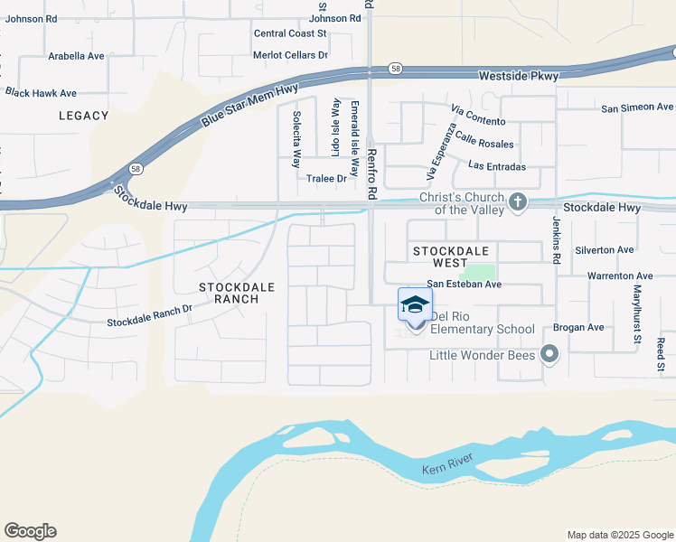 map of restaurants, bars, coffee shops, grocery stores, and more near 14613 Trumpetvine Place in Bakersfield