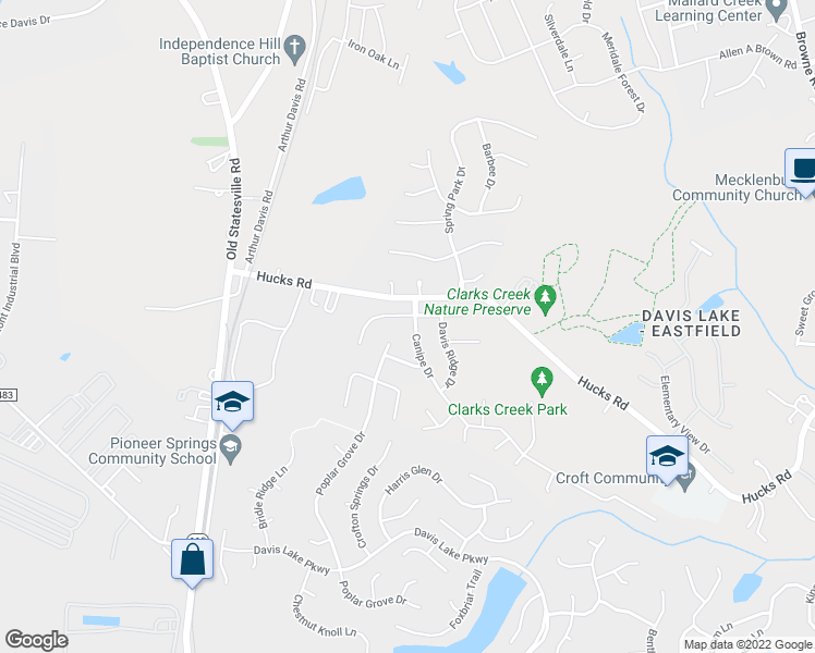 map of restaurants, bars, coffee shops, grocery stores, and more near 4120 Canipe Drive in Charlotte