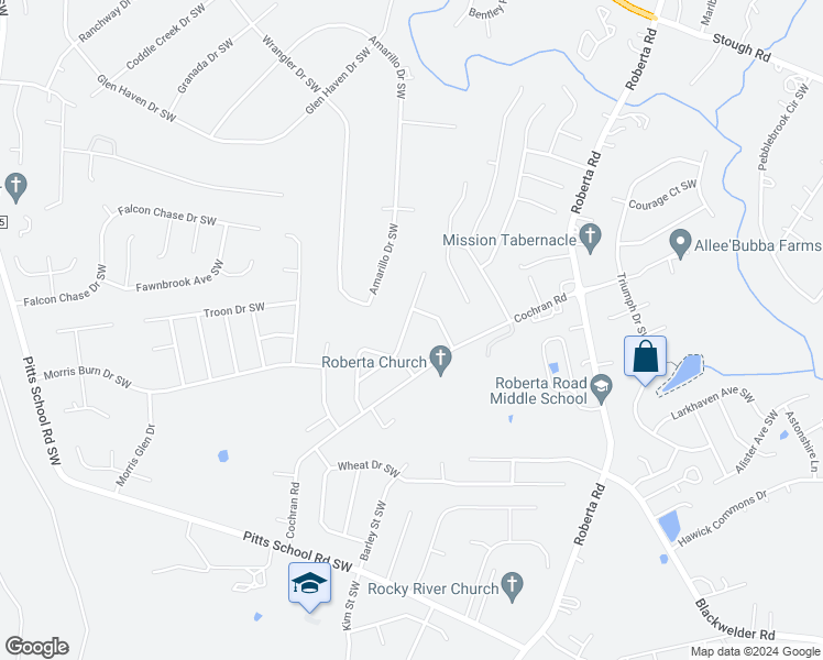 map of restaurants, bars, coffee shops, grocery stores, and more near 4104 Zebulon Avenue Southwest in Concord