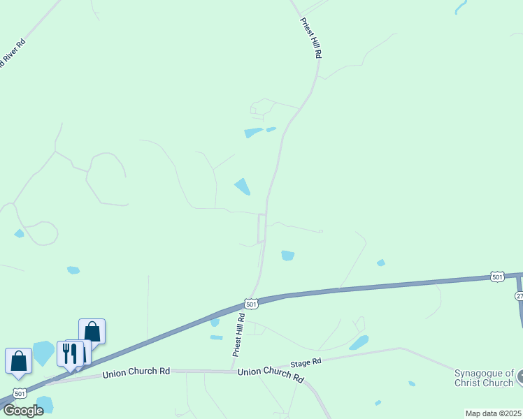 map of restaurants, bars, coffee shops, grocery stores, and more near 784 Priest Hill Road in Carthage