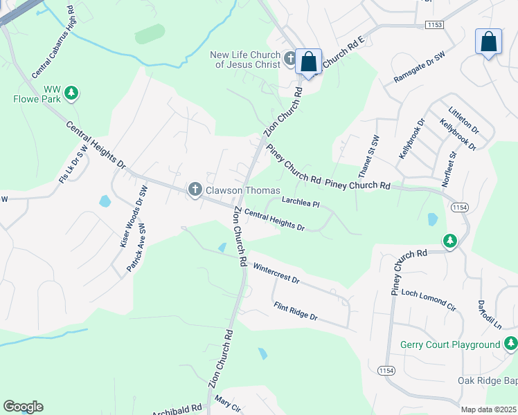 map of restaurants, bars, coffee shops, grocery stores, and more near 309 Central Heights Drive in Concord