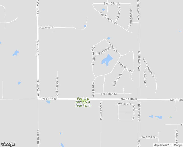 map of restaurants, bars, coffee shops, grocery stores, and more near 11601 Pamplona Way in Oklahoma City