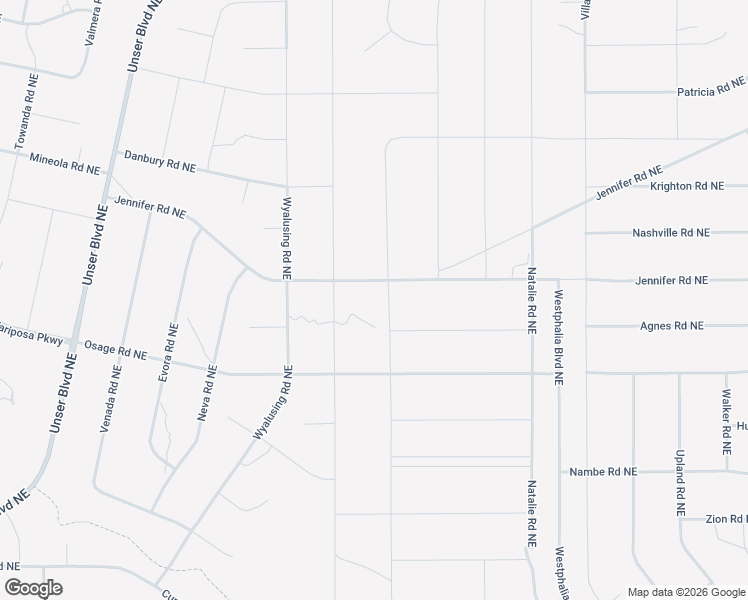 map of restaurants, bars, coffee shops, grocery stores, and more near Wooden Road Northeast in Rio Rancho