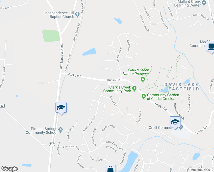 map of restaurants, bars, coffee shops, grocery stores, and more near 4120 Canipe Drive in Charlotte