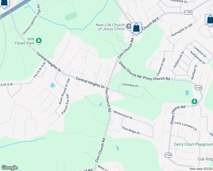 map of restaurants, bars, coffee shops, grocery stores, and more near 267 Central Heights Drive in Concord