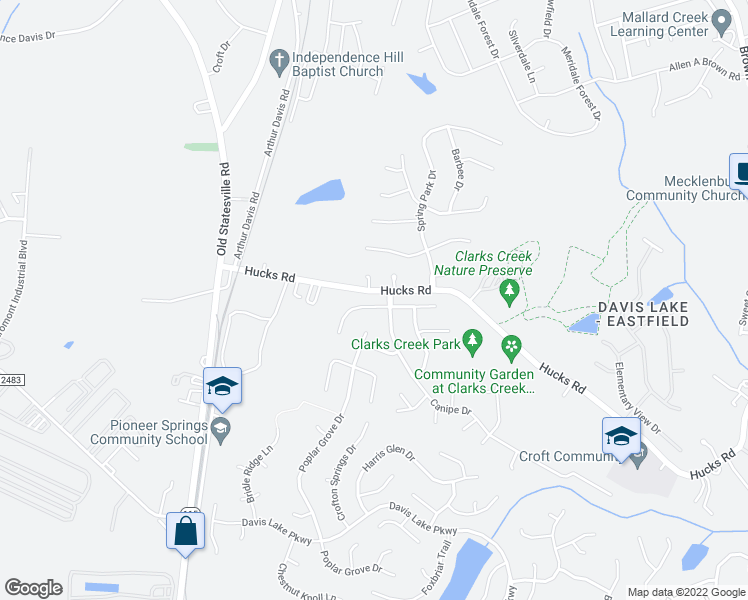 map of restaurants, bars, coffee shops, grocery stores, and more near 5712 Falls Ridge Lane in Charlotte