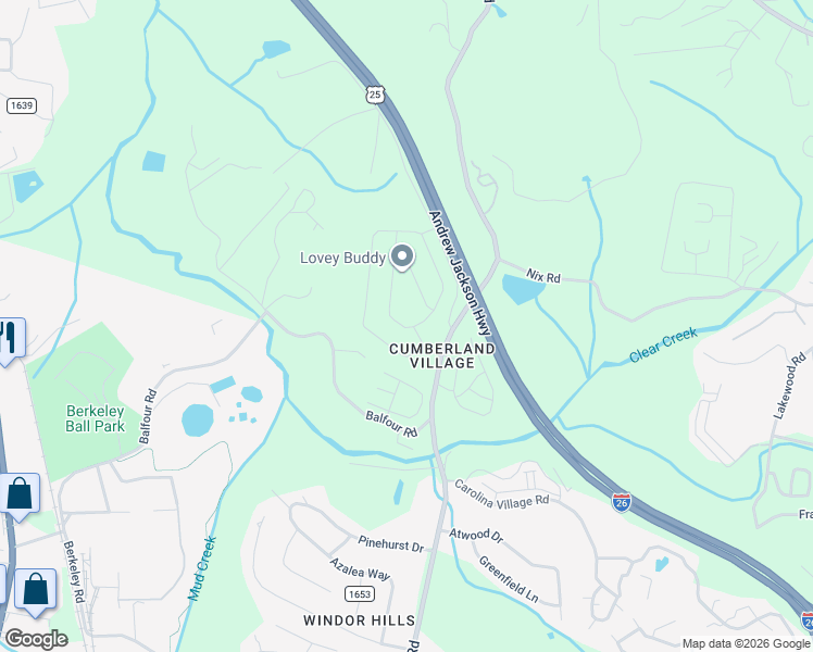 map of restaurants, bars, coffee shops, grocery stores, and more near 825 Clear Creek Road in Hendersonville