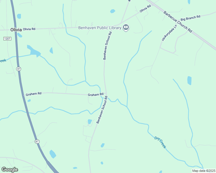 map of restaurants, bars, coffee shops, grocery stores, and more near 511 Benhaven School Road in Sanford