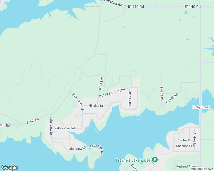 map of restaurants, bars, coffee shops, grocery stores, and more near 429690 East 1147 Road in Porum