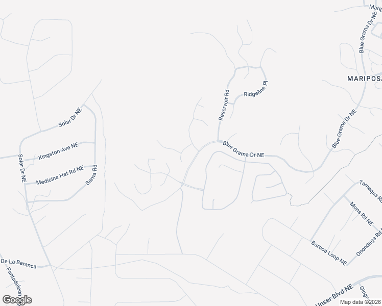map of restaurants, bars, coffee shops, grocery stores, and more near 1716 Highland Meadows Place in Rio Rancho