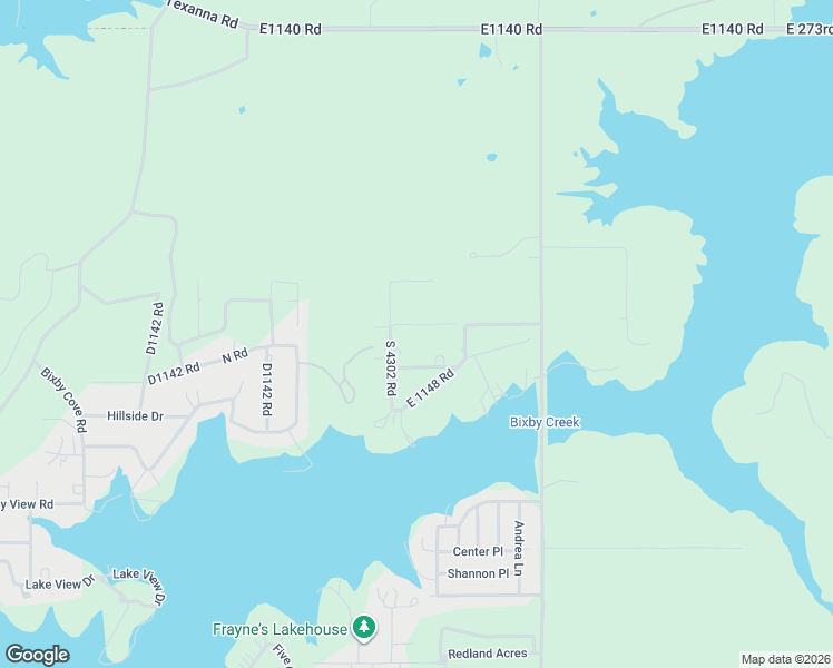 map of restaurants, bars, coffee shops, grocery stores, and more near 430272 East 1147 Road in Porum