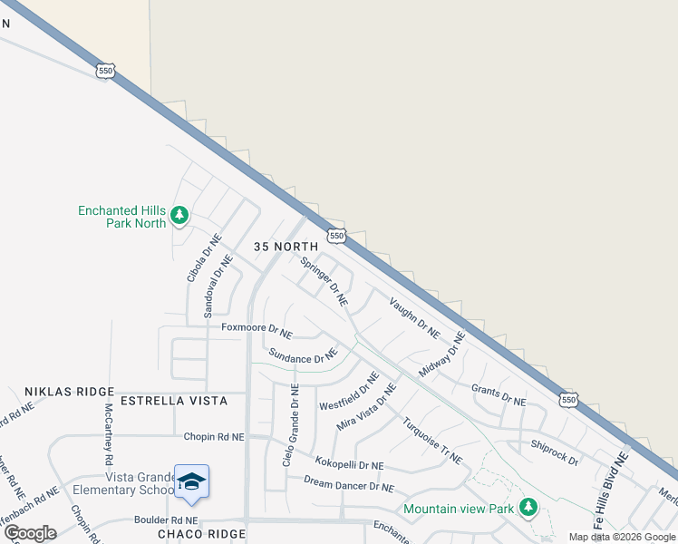 map of restaurants, bars, coffee shops, grocery stores, and more near 5526 Luna Drive in Rio Rancho