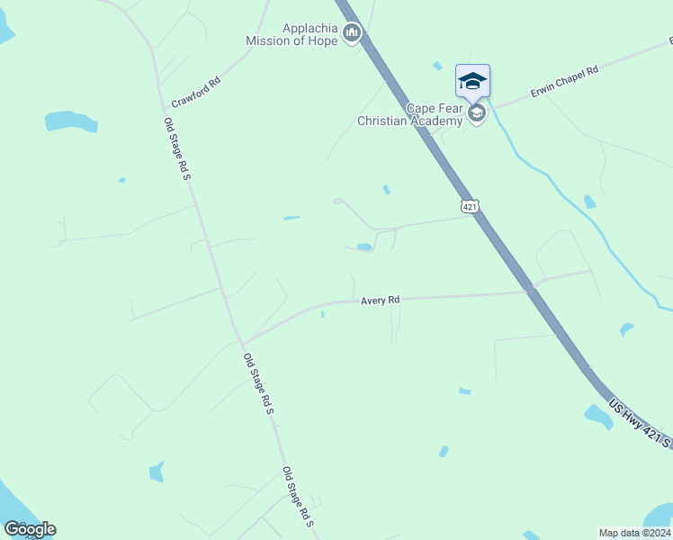 map of restaurants, bars, coffee shops, grocery stores, and more near 65 Della Lane in Erwin