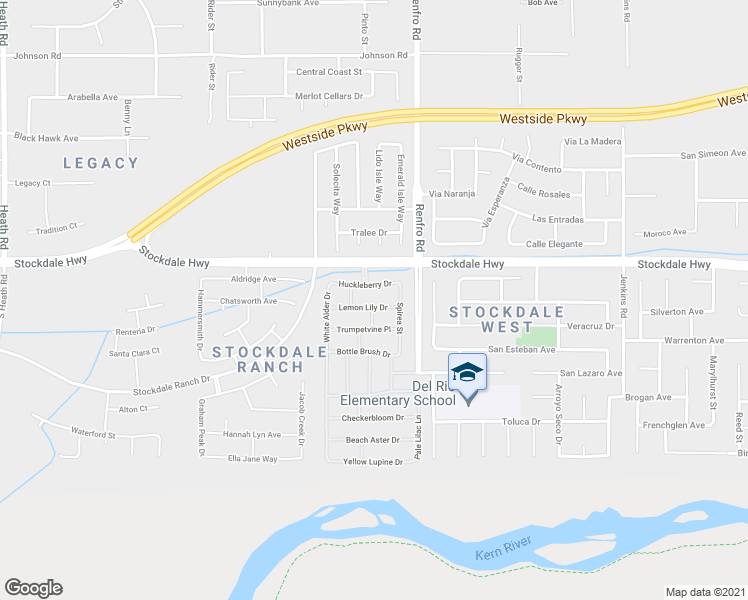 map of restaurants, bars, coffee shops, grocery stores, and more near 14700 Lemon Lily Drive in Bakersfield