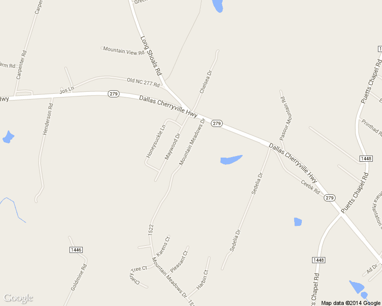 map of restaurants, bars, coffee shops, grocery stores, and more near 141 Mountain Meadows Drive in Bessemer City