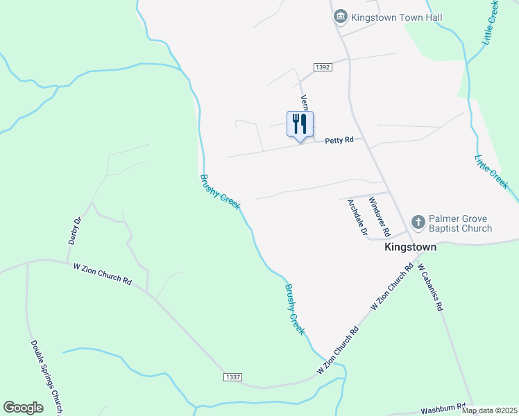 map of restaurants, bars, coffee shops, grocery stores, and more near 1837 Quail Run Drive in Kingstown