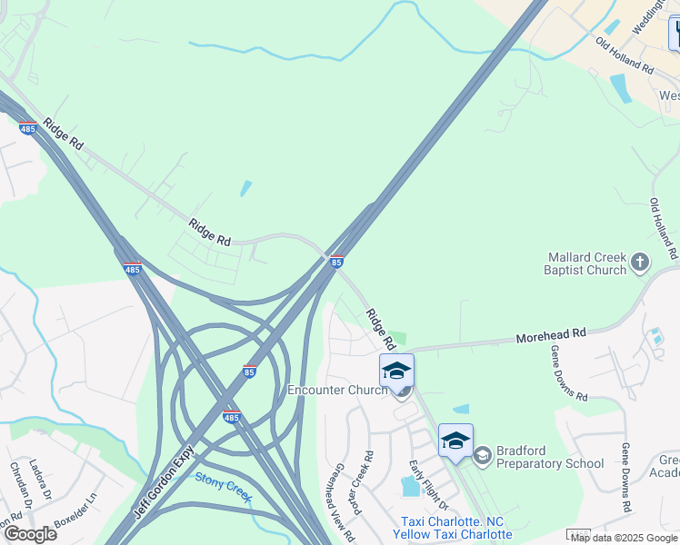 map of restaurants, bars, coffee shops, grocery stores, and more near 13818 State Road 2467 in Charlotte
