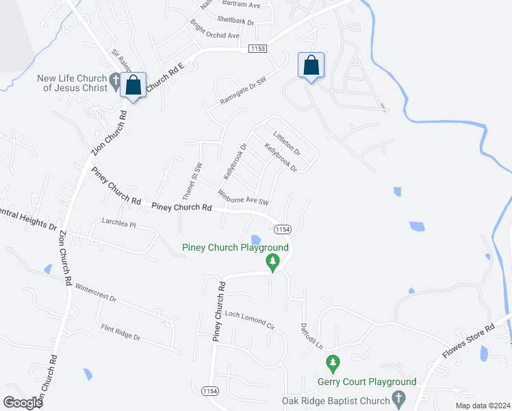 map of restaurants, bars, coffee shops, grocery stores, and more near 810 Winborne Avenue Southwest in Concord