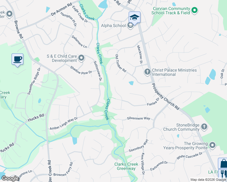map of restaurants, bars, coffee shops, grocery stores, and more near 10149 Crayton Drive in Charlotte