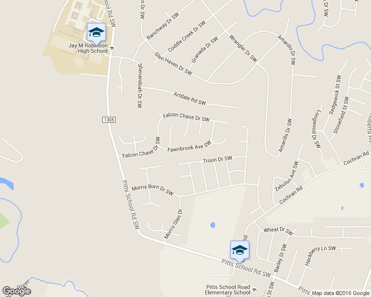 map of restaurants, bars, coffee shops, grocery stores, and more near 4437 Fawnbrook Avenue Southwest in Concord