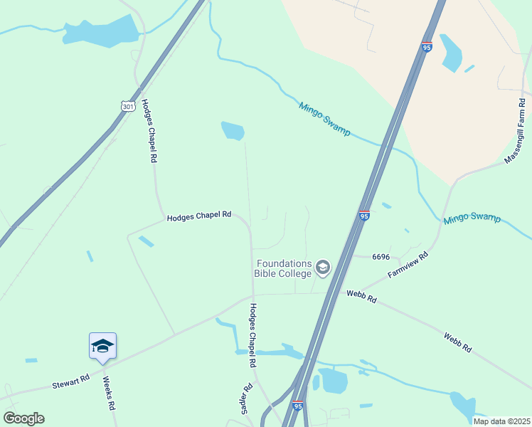 map of restaurants, bars, coffee shops, grocery stores, and more near Pilgrims View Lane in Harnett County