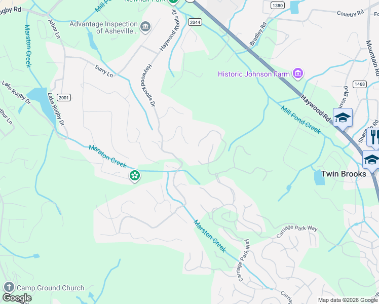 map of restaurants, bars, coffee shops, grocery stores, and more near 636 Goldview Drive in Hendersonville