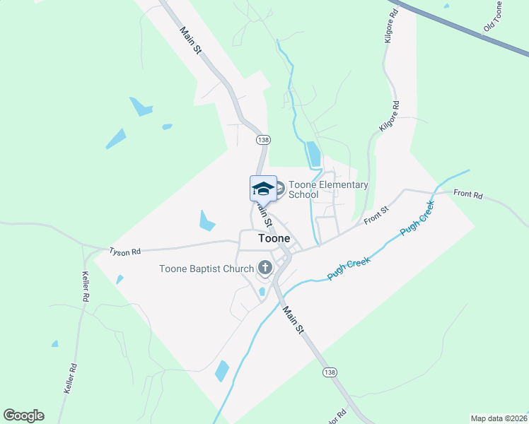 map of restaurants, bars, coffee shops, grocery stores, and more near 160 Neely Street in Toone