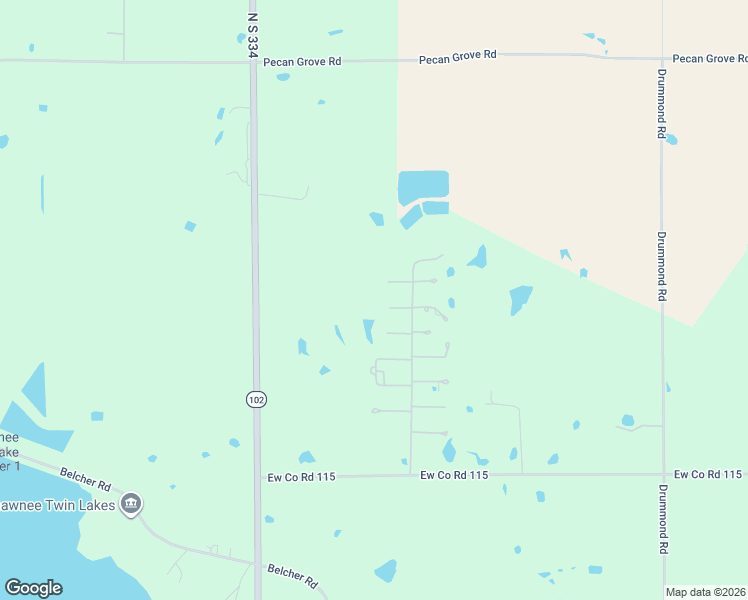 map of restaurants, bars, coffee shops, grocery stores, and more near 108 Blue Cedar Circle in Shawnee