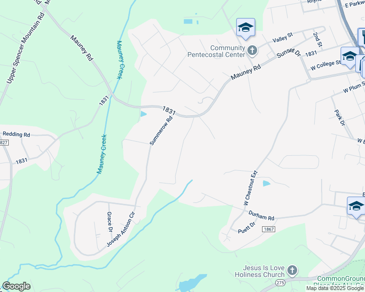 map of restaurants, bars, coffee shops, grocery stores, and more near Dogwood Lane in Stanley