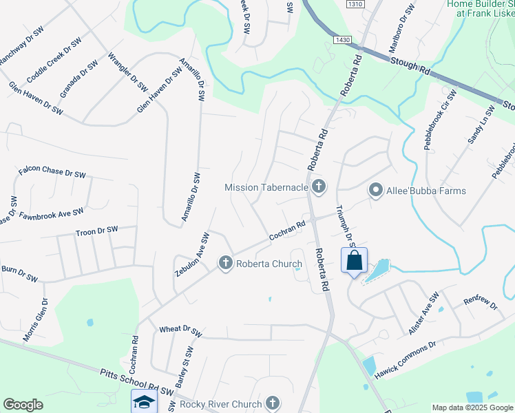 map of restaurants, bars, coffee shops, grocery stores, and more near 4465 Greystone Drive Southwest in Concord